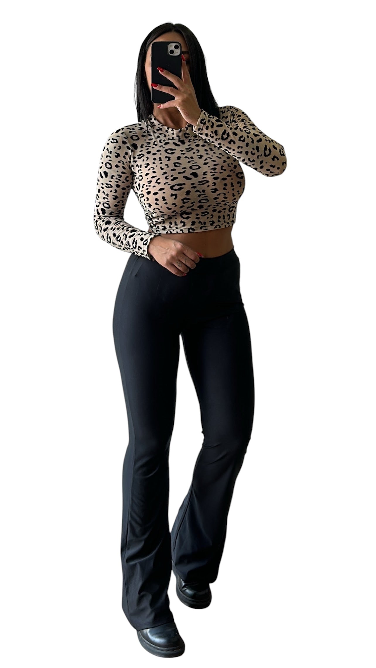 Pantalone a zampa in lycra tg unica