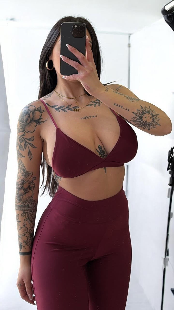 Top triangolo in lycra taglia unica