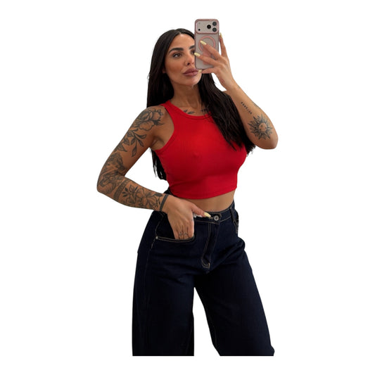 Canotta a costina tg unica