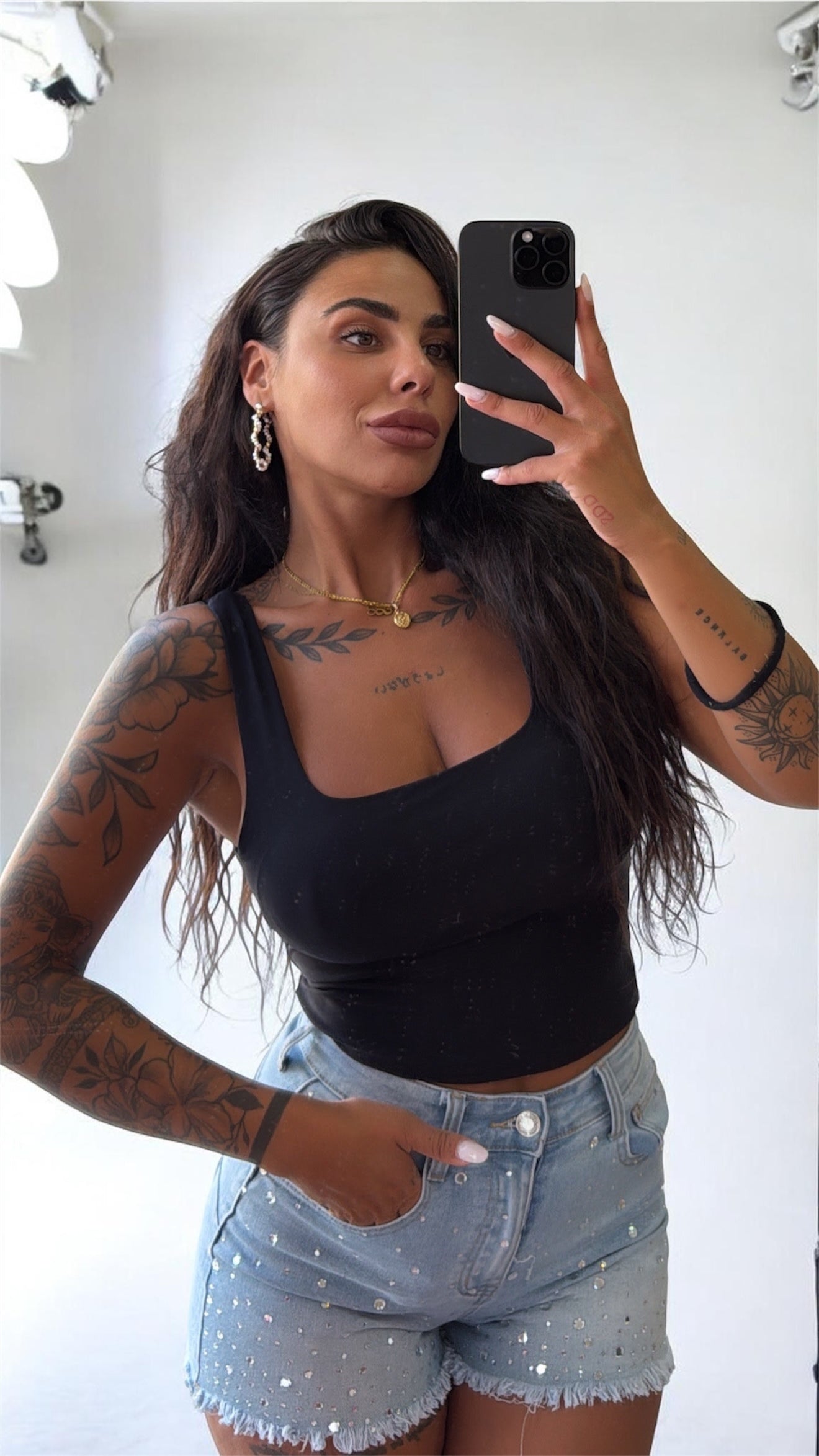 Canotta in lycra crop taglia unica