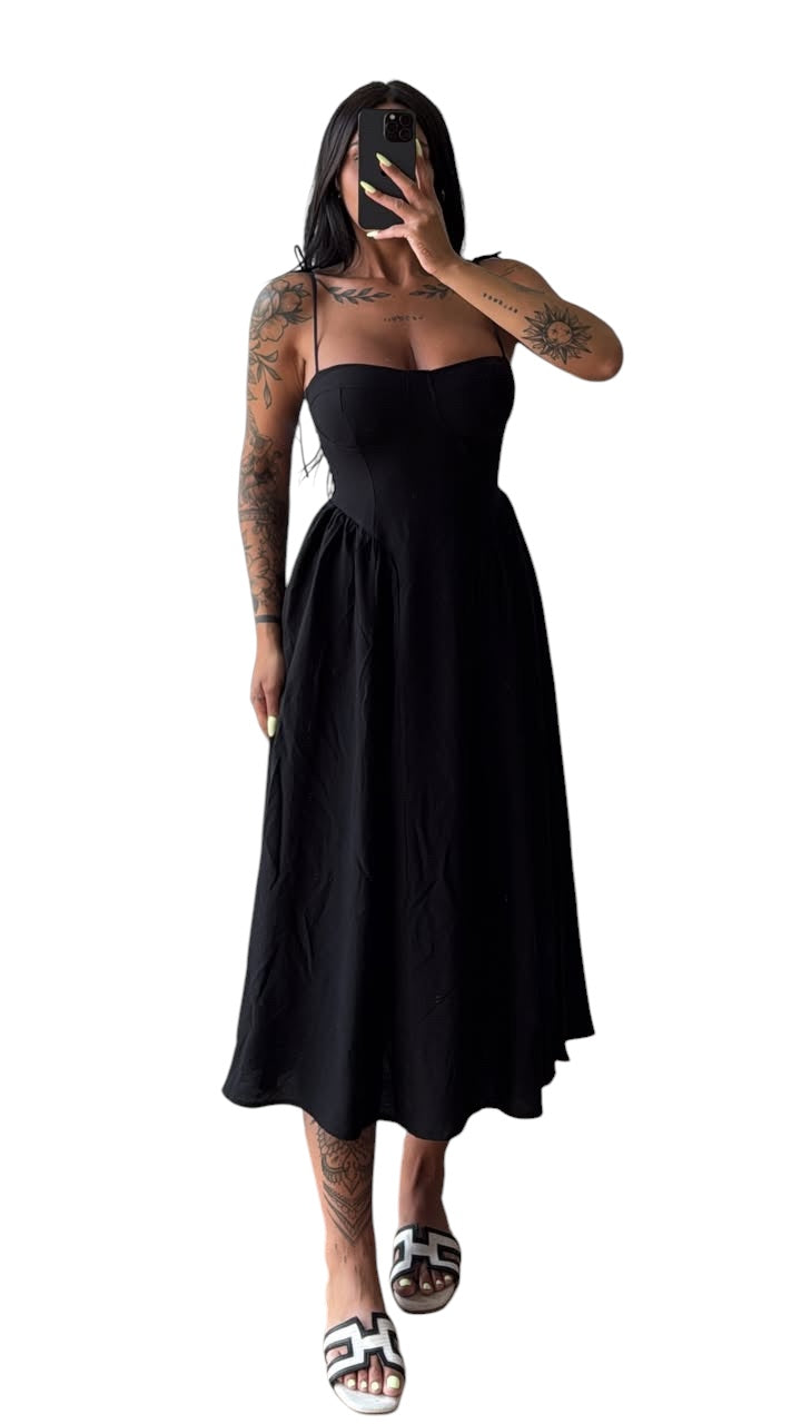Dress longuette taglia unica con laccetti regolabili