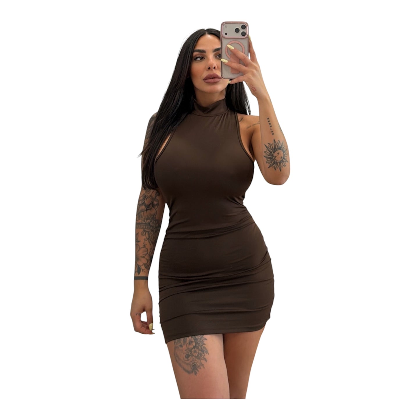 Dress in lycra scollo America taglia unica