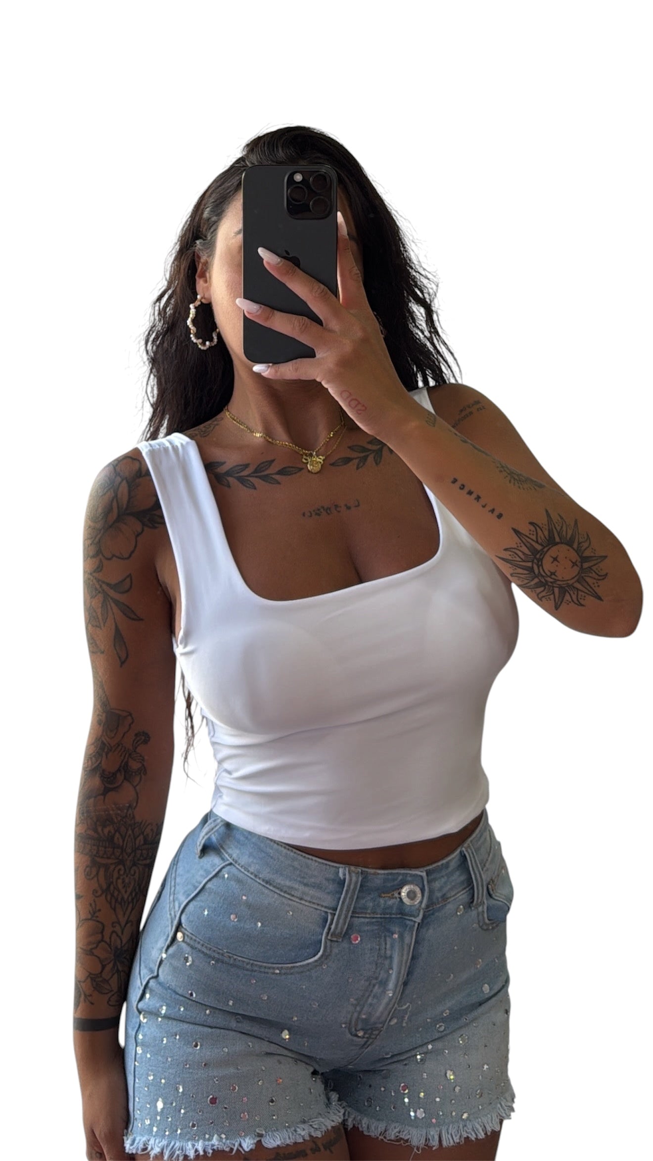 Canotta in lycra crop taglia unica
