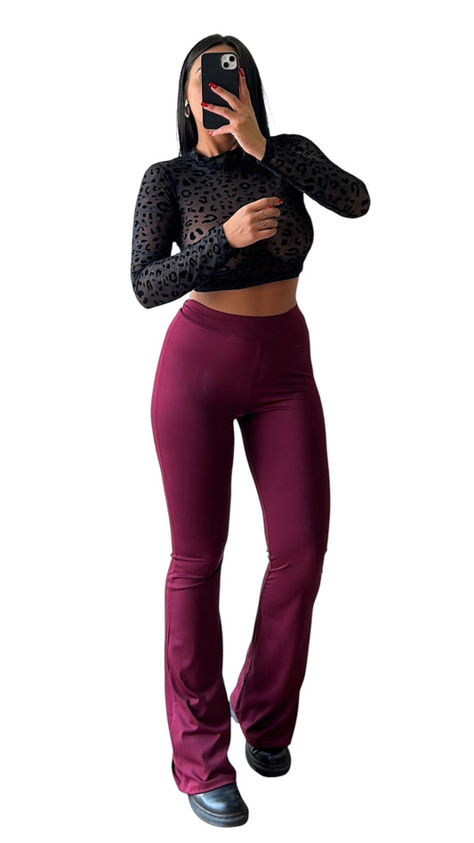Pantalone a zampa in lycra tg unica