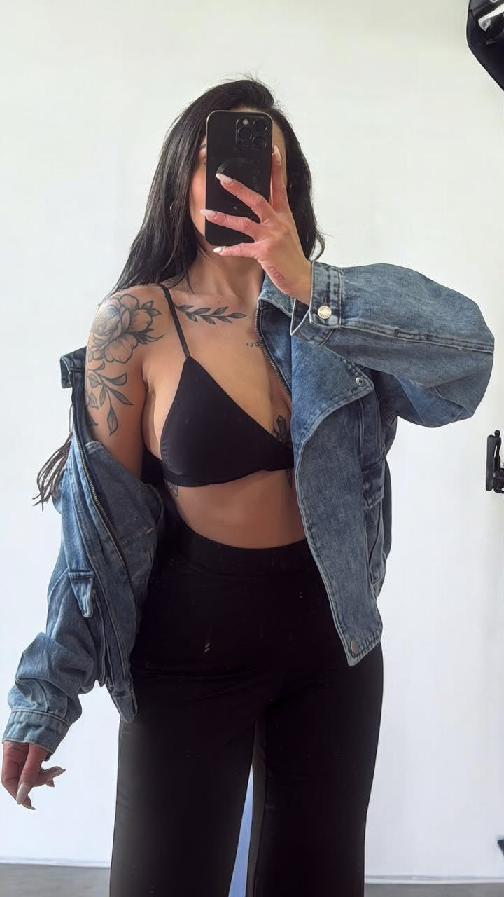 Top triangolo in lycra taglia unica