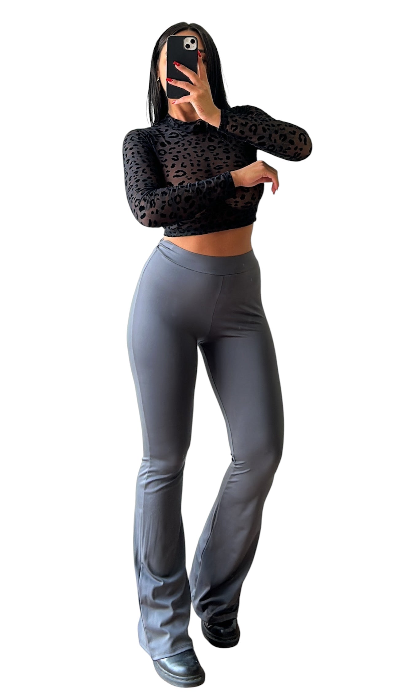 Pantalone a zampa in lycra tg unica