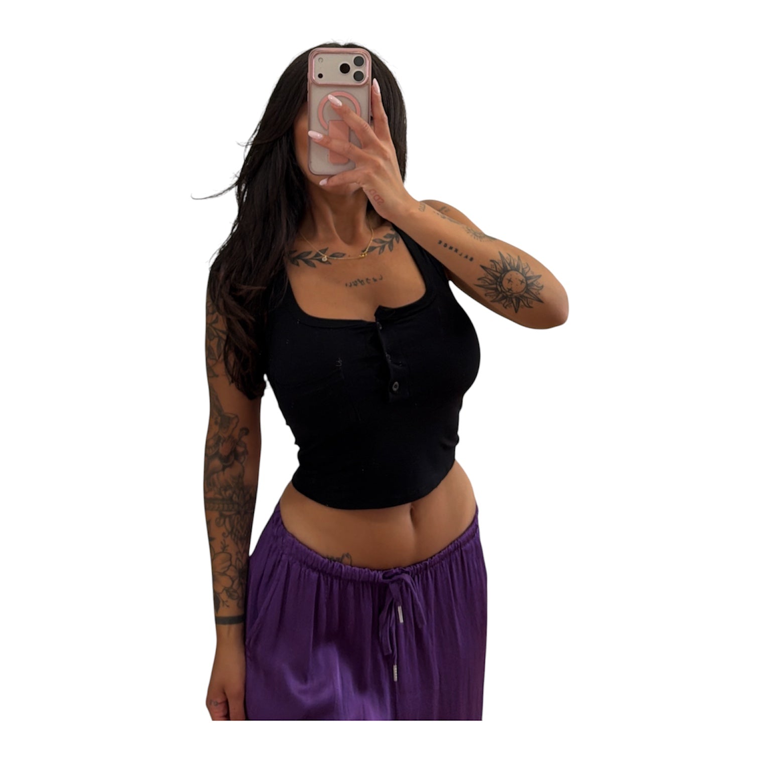 Canotta crop semivelata taglia unica
