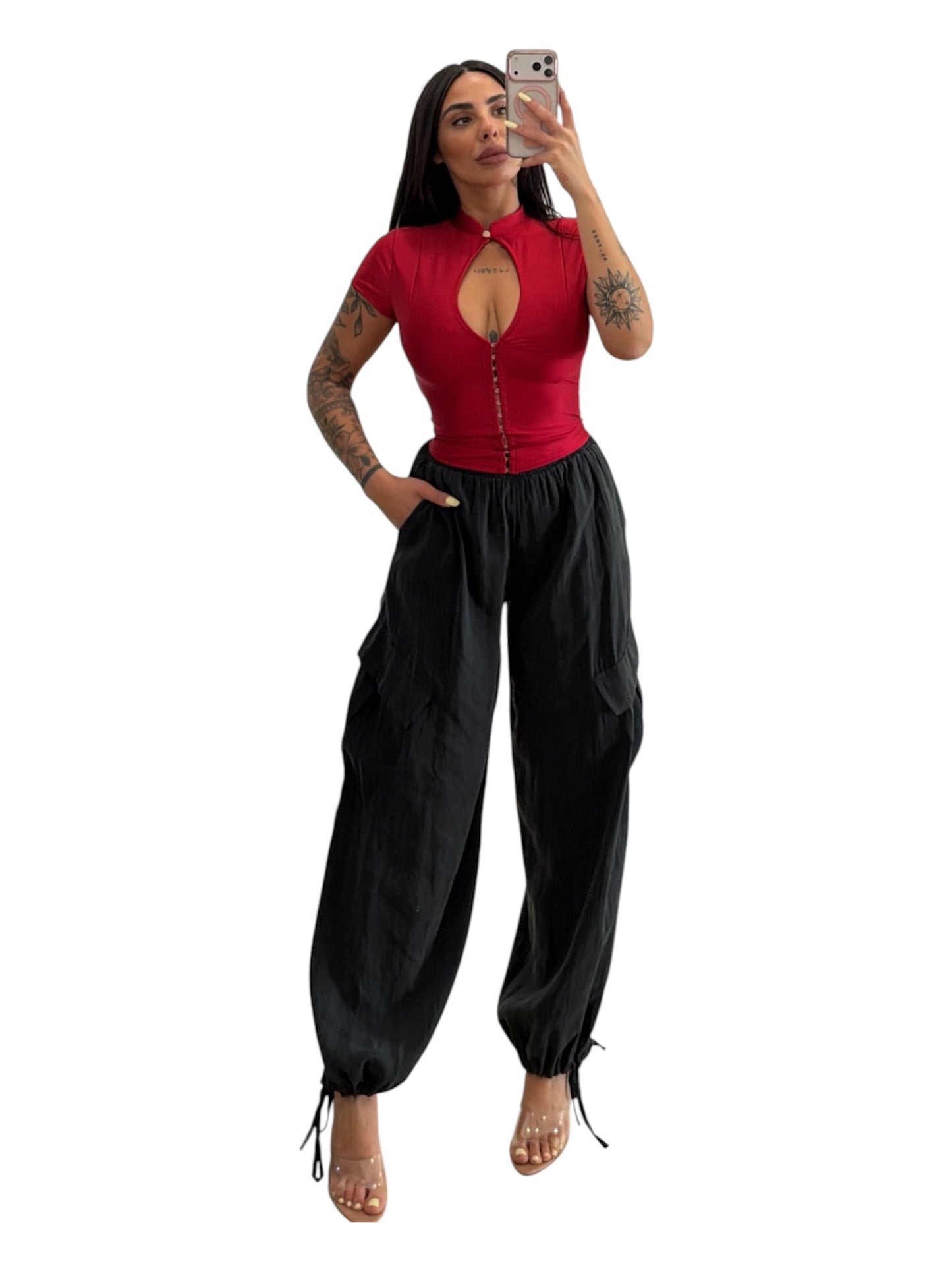 Pantalone cargo in tessuto taglia unica