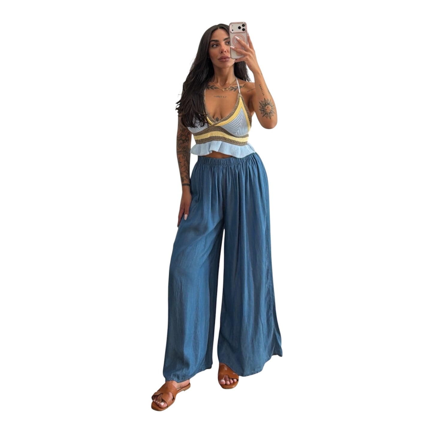 Pantalone palazzo in denim