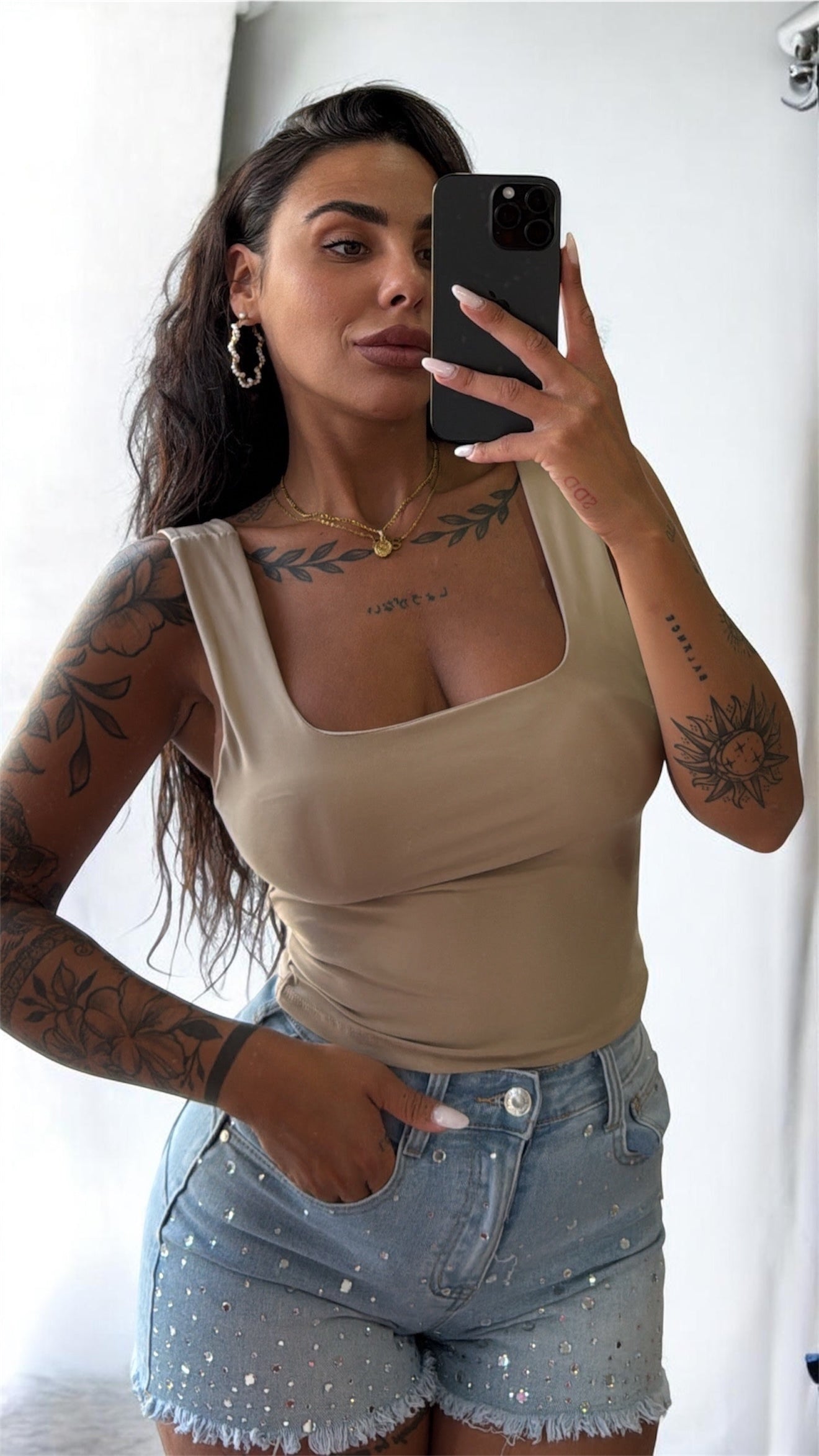 Canotta in lycra crop taglia unica