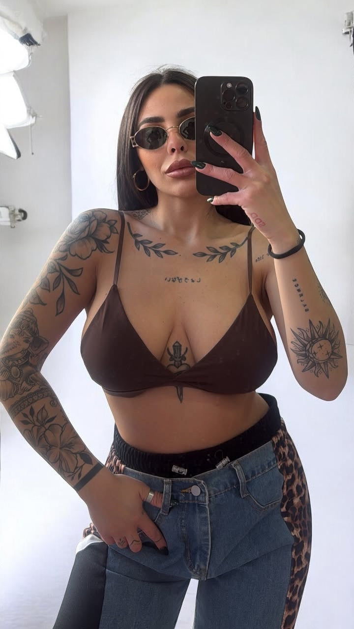 Top triangolo in lycra taglia unica