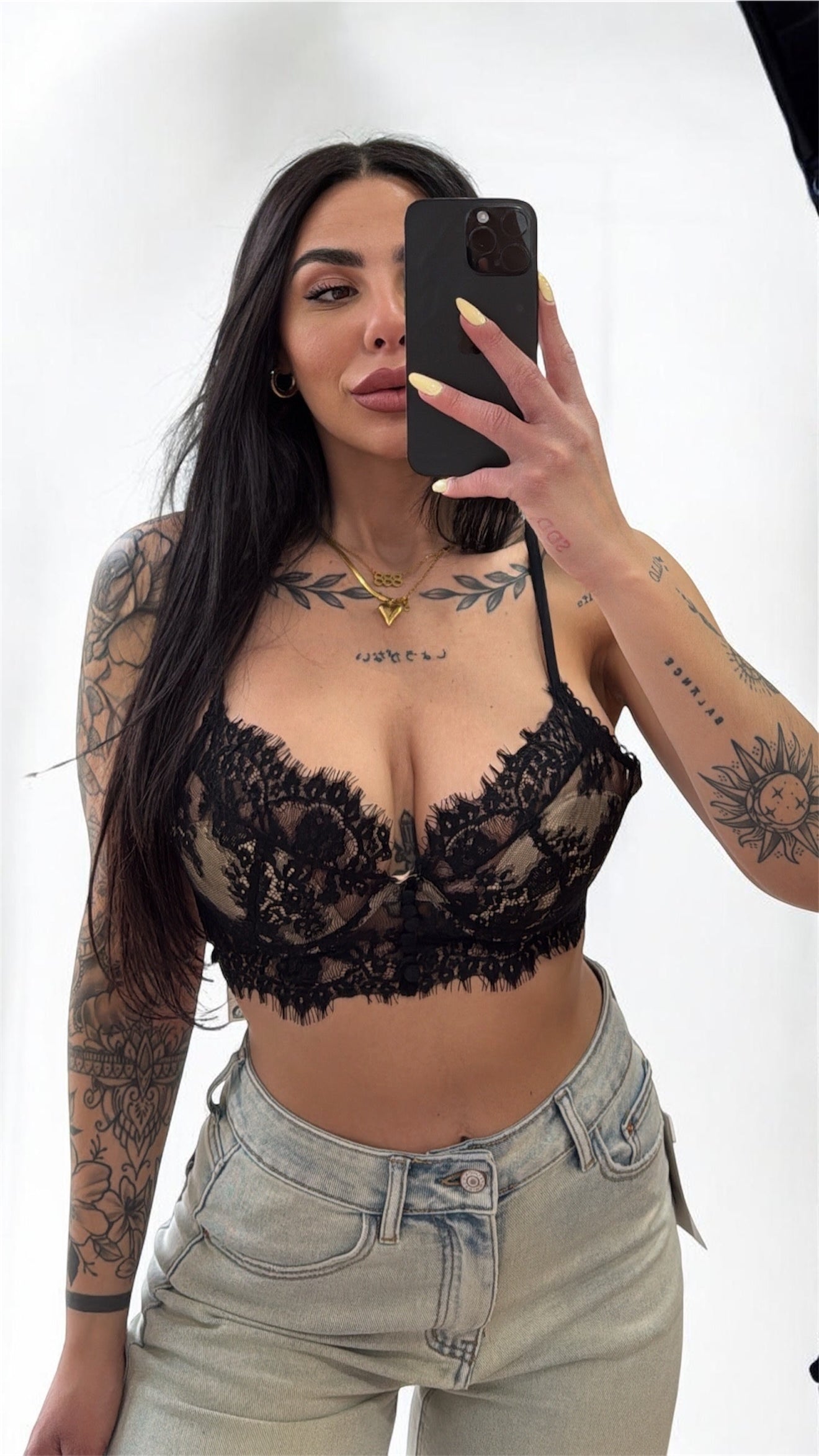 Top in pizzo taglia unica
